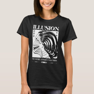 Retro Surreal Illusion Echo Face Streetwear T-Shirt