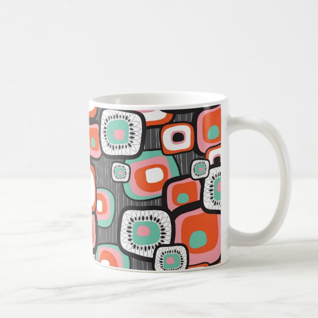 Retro Sushi Flower Squares Custom Mug (Right)