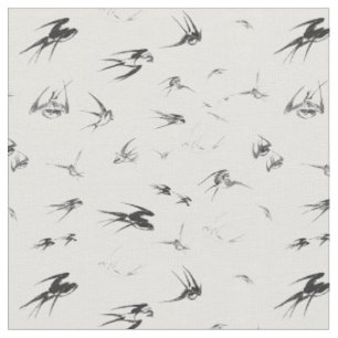 Retro Swallow Bird Nature Animal Fabric