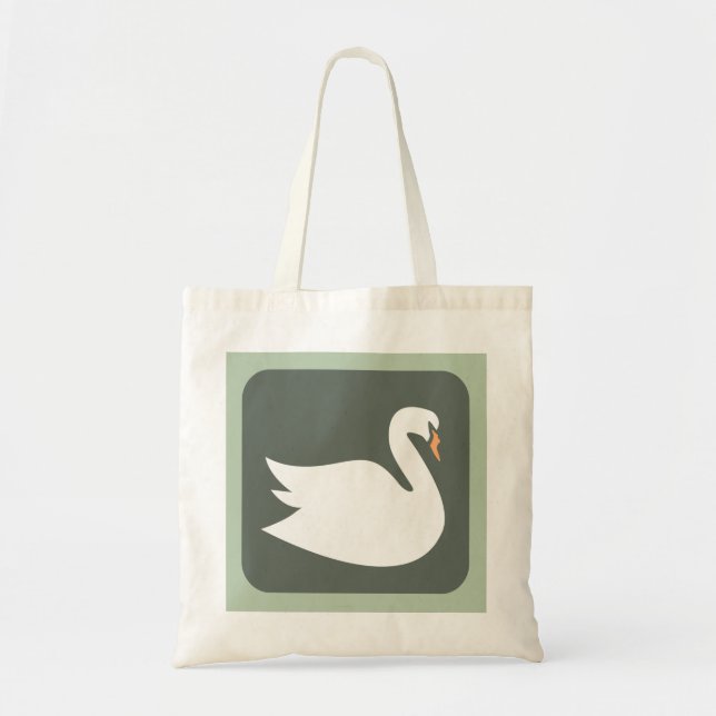 Retro Swan Budget Tote Bag (Front)