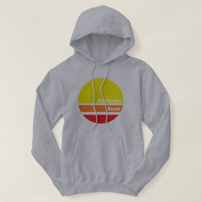 Rétro sweat - shirt à capuche de Huntington Beach (Design devant)
