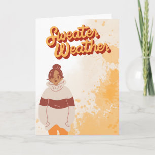 Retro Sweater Weather Fall and Autumn Card