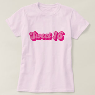 Retro Sweet 16 in Hot Pink T-Shirt
