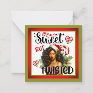 Retro Sweet but Twisted Christmas Pinup Card
