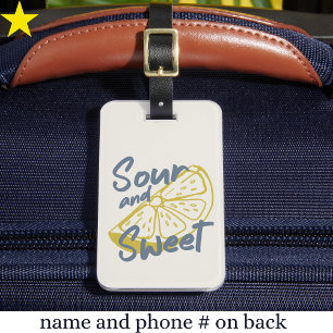 Retro Sweet Sour Lemon Vintage Aesthetic Luggage Tag