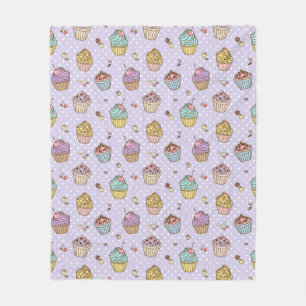 Retro Sweets Pattern Fleece Blanket