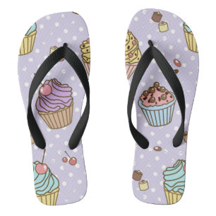 Retro Sweets Pattern Flip Flops