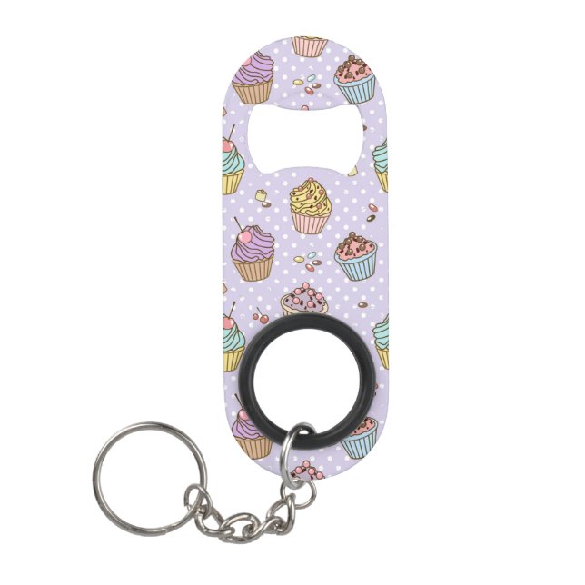 Retro Sweets Pattern Mini Bottle Opener (Front)