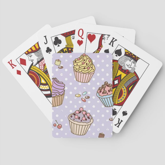 Retro Sweets Pattern Playing Cards (Back)