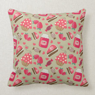 Retro Sweets Throw Pillow