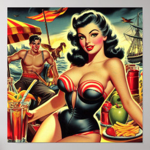 Retro Swimsuit Pin-up Poster