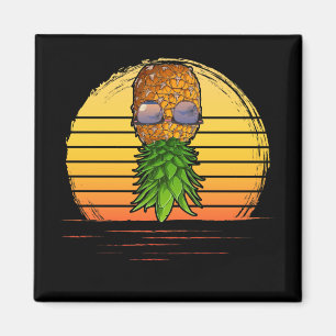 Retro Swinger Upside Down Pineapple Sunset Horizon Magnet