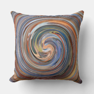 Retro Swirl Abstract Art #12 Throw Pillow