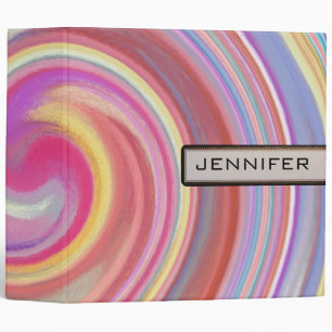 Retro Swirl Abstract Art #23 Binder