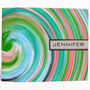Retro Swirl Abstract Art #30 Binder