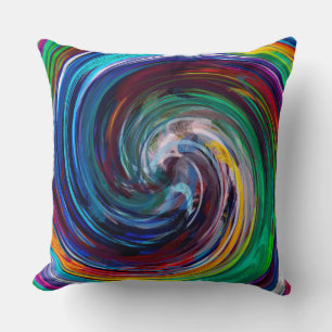 Retro Swirl Abstract Art #6 Throw Pillow