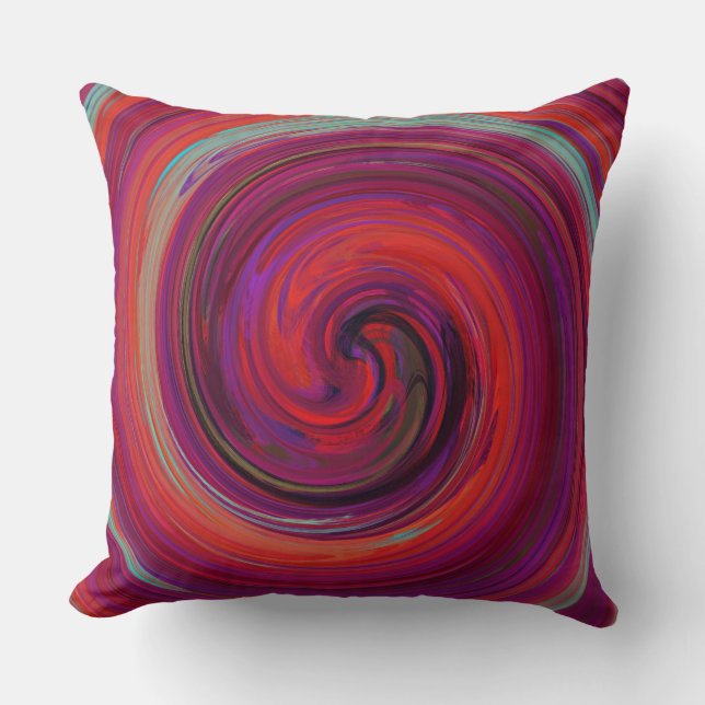 Retro Swirl Abstract Art #8 Throw Pillow (Front)
