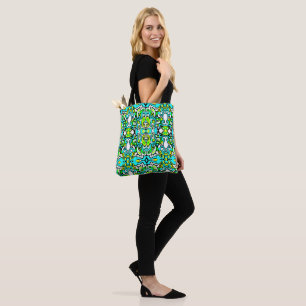 retro swirl doodle 60s 70s vintage style tote bag