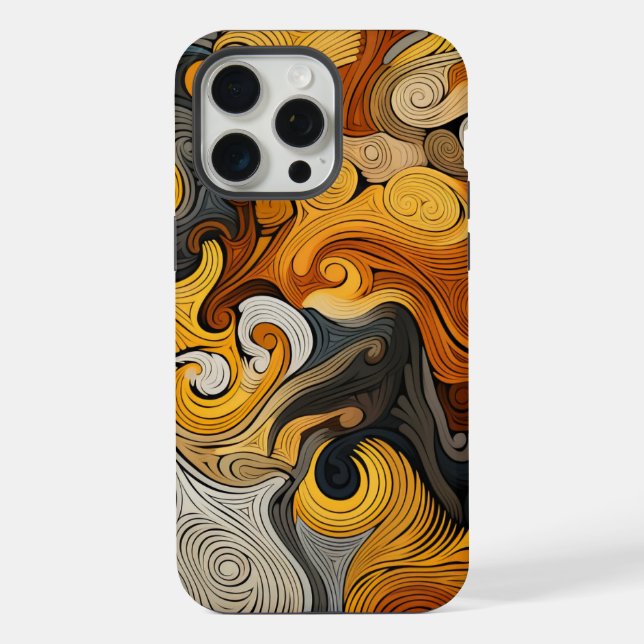 Retro Swirl Patterned Colourful Digital Print iPhone Case (Back)