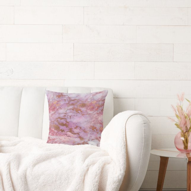 RETRO SWIRL PINK ROSE GOLD PILLOW  (Couch)