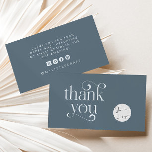 Retro Swirl Thanks For Shopping Small Steal Blue Business Card