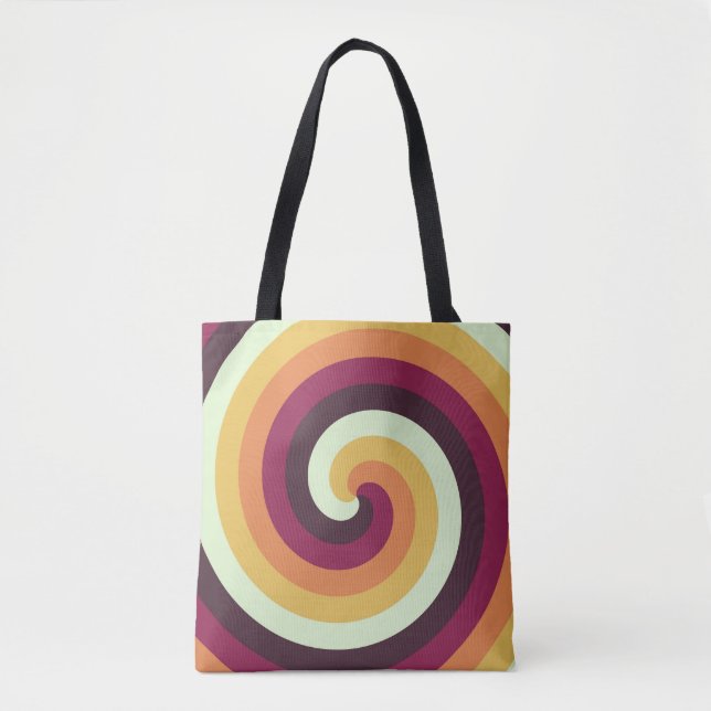 Retro Swirl Vortex Tote Bag (Front)