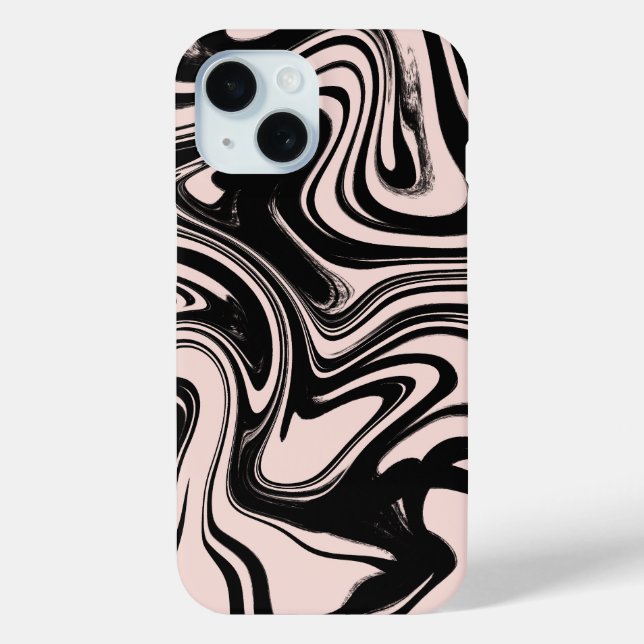 Retro Swirls Black & Beige Case-Mate iPhone Case (Back)