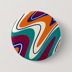 Retro Swirls - Classic 70s Style 2 Inch Round Button
