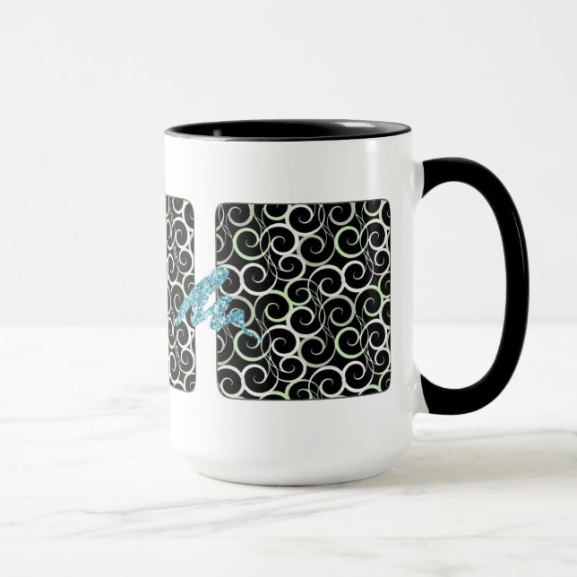RÉTRO SWIRLS DESIGNER CAFÉ MUG (Droite)