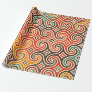 Retro swirls illustration pattern wrapping paper