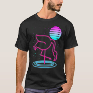 Retro Synthwave 90s Exotic Bird Vaporwave Flamingo T-Shirt