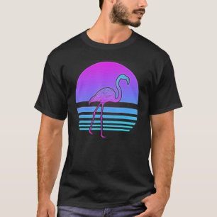 Retro Synthwave Exotic Bird 90s Vaporwave Pink Fla T-Shirt