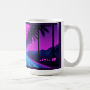 Retro Synthwave Neon Palm Trees Coffee Mug