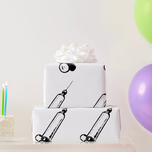 Retro Syringe Wrapping Paper