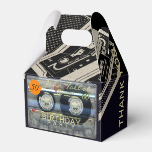 Retro T2 Audiotape 50th Birthday Thank You FB Favor Box