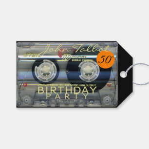 Retro T2 Audiotape 50th birthday Thank You Gift T Tags