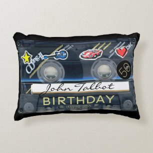 Retro T3 Audiotape 50th Birthday Personalized AP Accent Pillow