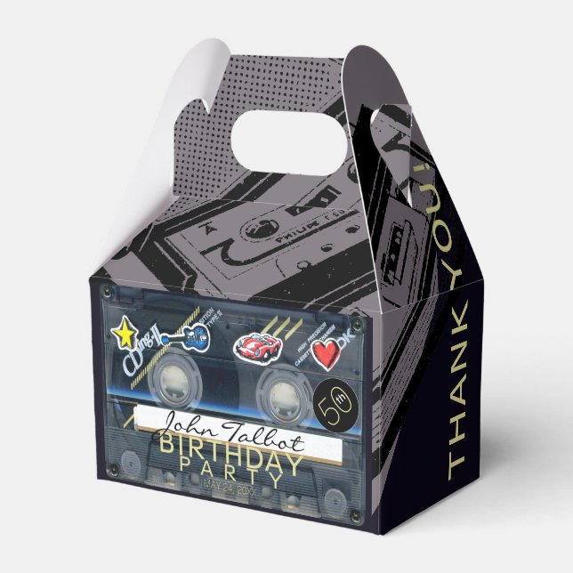Retro T3 Audiotape 50th Birthday Thank You GFB Favor Box (Front Side)