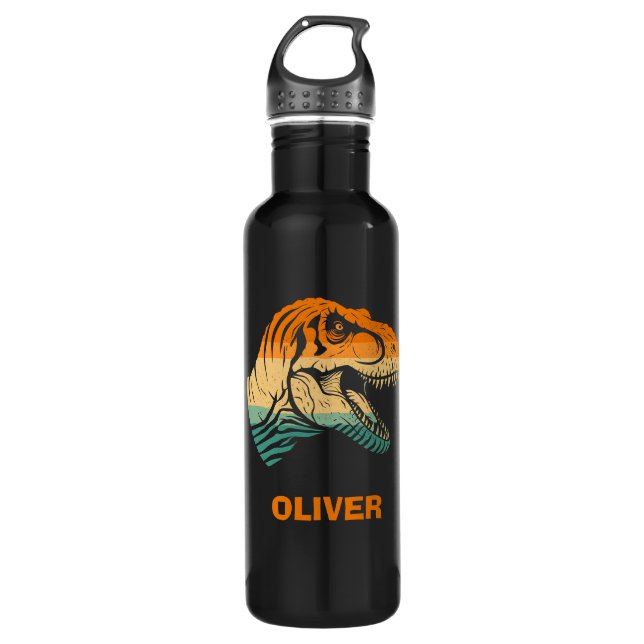 Retro T-rex Dinosaur 710 Ml Water Bottle (Front)