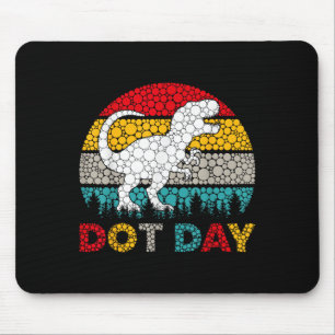 Retro T Rex Dinosaur Polka Dot Art Student Dot Day Mouse Pad
