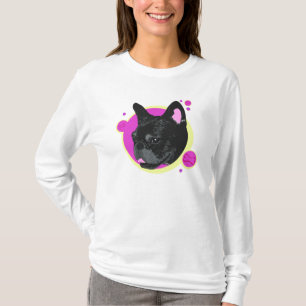 Rétro T-shirt artistique de bouledogue français