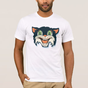 Rétro T-shirt de chat noir de Halloween