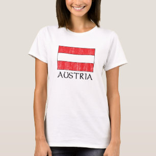 Rétro T-shirt de drapeau de l'Autriche