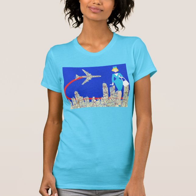 Rétro T-shirt de steward (hôtesse de l'air) (Devant)