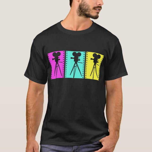 Rétro T-shirt d'obscurité d'appareil-photo de (Devant)