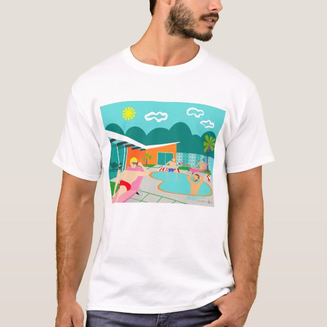 Rétro T-shirt gai de réception au bord de la (Devant)