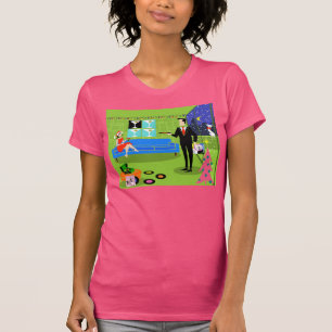 Rétro T-shirt urbain de couples de Noël