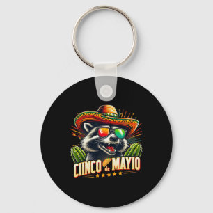 Retro Taco Dinosaur Funny Cinco De Mayo Men Women Keychain
