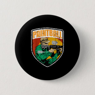 Retro Tactical Paintball Player In Combat Field Ac 2 Inch Round Button