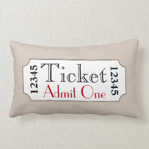 Retro Tan Movie Ticket Cinema Pillow